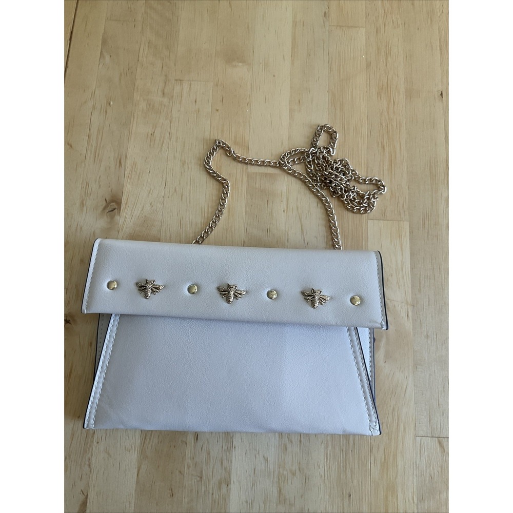 Jeweled‎ Bee Clutch Leather Snap Pouches Jewels Chain Women's Clutch